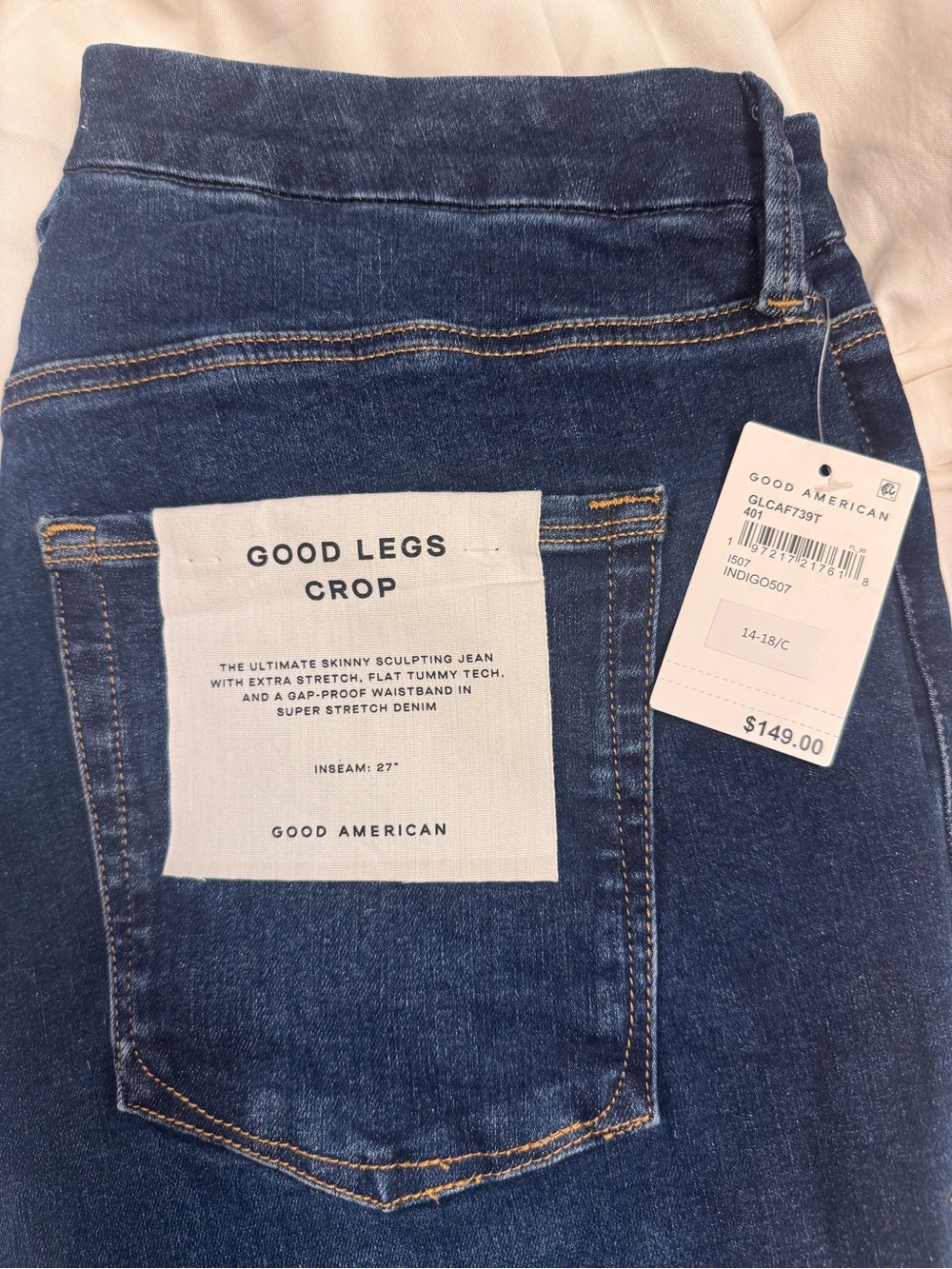 Good American Good Legs Crop Always Fits Jeans in Indigo